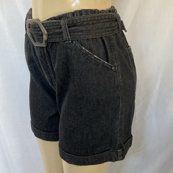 DEMOCRACY Jeans Women’s Black Faded Shorts Size 6 Belted Elastic Waist NWOT - Picture 6 of 8